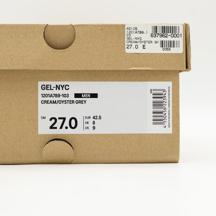 1201A789-103 Asics GEL-NYC Oyster Grey Cream Charcoal Gray Ivory Beige (Men's)