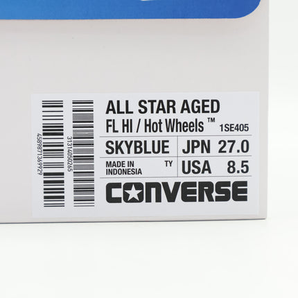 31314050 Hot Wheels Converse All Star Aged FL Hi Sky Blue (Men's)