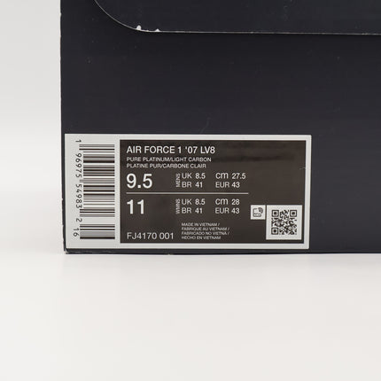 FJ4170-001 Nike Air Force 1 Low '07 LV8 Pure Platinum Light Carbon Grey (Men's)