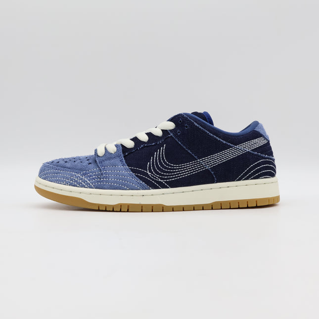 CV0316-400 Nike SB Dunk Low Sashiko Denim Gum Mystic Navy Light Brown (Men's)