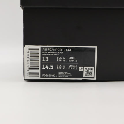 FD5855-001 Nike Air Foamposite One Black Anthracite Black (Men's)