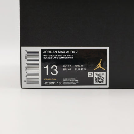 HQ2091-100 Nike Jordan Max Aura 7 White Summit White Black (Men's)