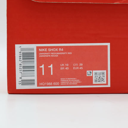 HQ1988-600 Nike Shox R4 University Red Black Metallic Silver (Men's)