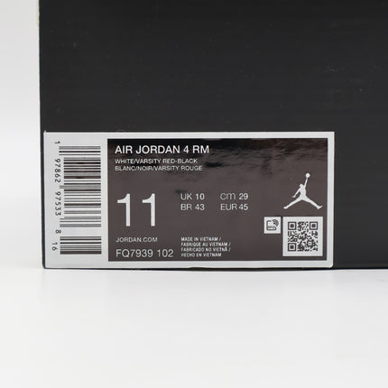FQ7939-102 Nike Air Jordan 4 RM White Varsity Red Black Neutral Grey (Men's)