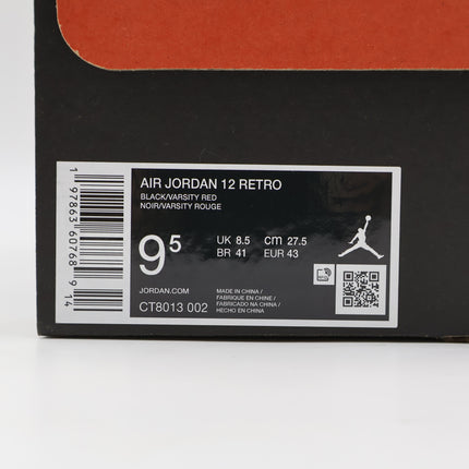 CT8013-002 Nike Air Jordan 12 Retro Flu Game Black and Varsity Red (2025)