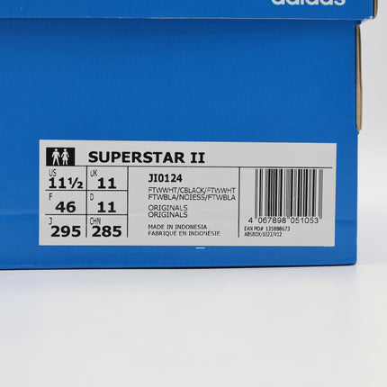 JI0124 adidas Originals Superstar 2 Footwear White Core Black Footwear (Men's)
