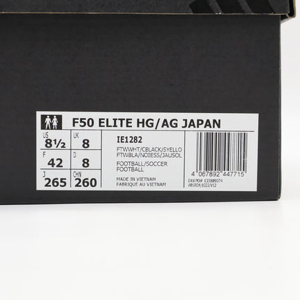 IE1282 adidas F50 Elite HG Cloud White Core Black Solar Yellow (Men's)