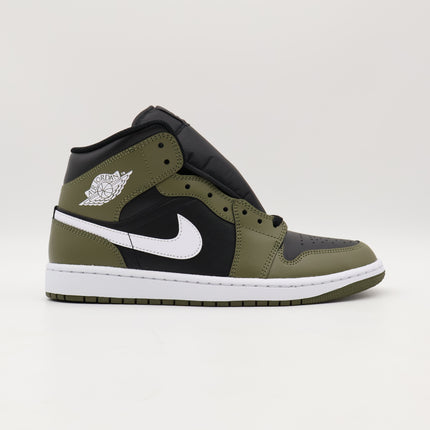 DQ8426-092 Nike Air Jordan 1 Mid Black Medium Olive Sail White (Men's)