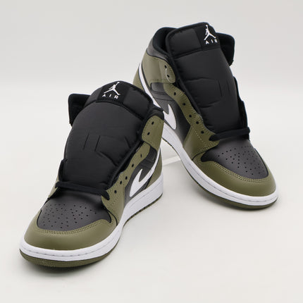 DQ8426-092 Nike Air Jordan 1 Mid Black Medium Olive Sail White (Men's)