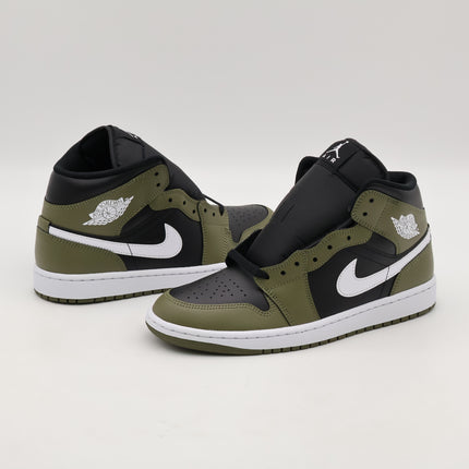 DQ8426-092 Nike Air Jordan 1 Mid Black Medium Olive Sail White (Men's)