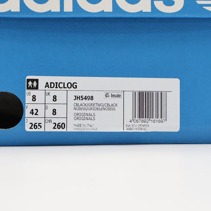 JH5498 adidas Originals Adiclog Slides Core Black Grey Two Core Black (Men's)