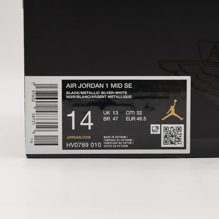 HV0789-010 Nike Air Jordan 1 Mid Black Patent (Men's)