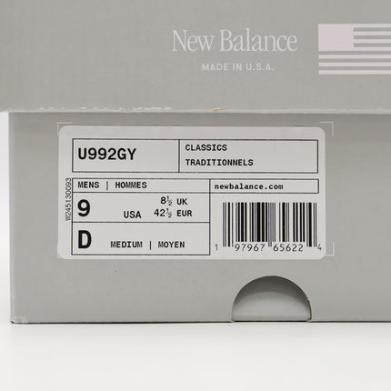 U992GY New Balance 992 Gray (2025) (Men's)