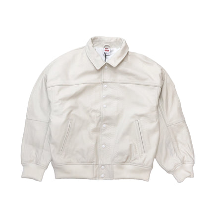 Supreme Nike Leather Varsity Jacket White