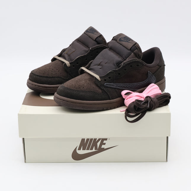 DO5442-202 Travis Scott Nike PS Air Jordan 1 Low OG SP Velvet Brown Dark (Kid's)