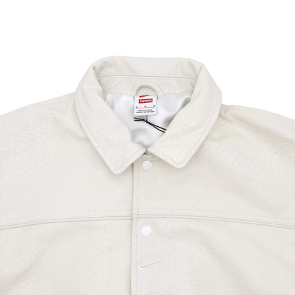 Supreme Nike Leather Varsity Jacket White