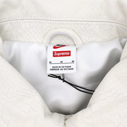 Supreme Nike Leather Varsity Jacket White