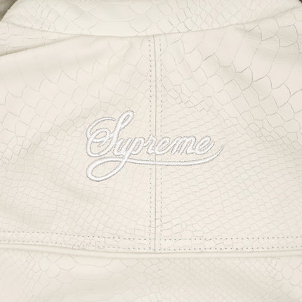 Supreme Nike Leather Varsity Jacket White