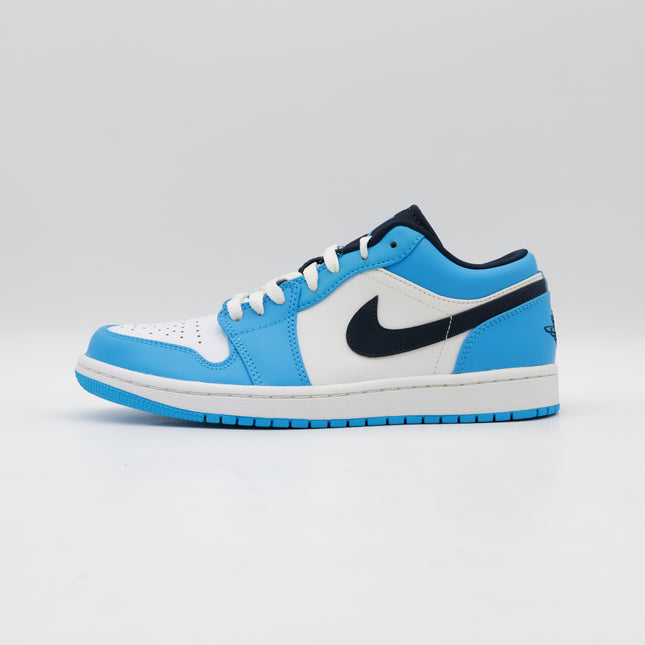 553558-144 Nike Air Jordan 1 Low University Blue UNC Dark Powder Navy (Men's)