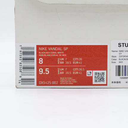 DX5425-002 NOMA t.d. Stussy Nike Vandal High SP Black Sea Coral White (Men's)