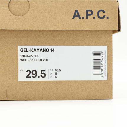 1203A727-100 A.P.C. Asics Gel-Kayano 14 White Pure Silver (Men's)