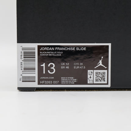 HF3263-007 Nike Jordan Franchise Slides Black Metallic Gold (Men's)