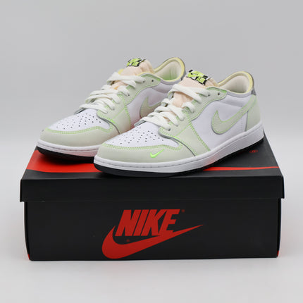 DM7837-103 Nike Air Jordan 1 Retro Low White Ghost Green Black Grey  (Men's)