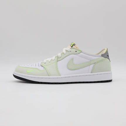DM7837-103 Nike Air Jordan 1 Retro Low White Ghost Green Black Grey  (Men's)