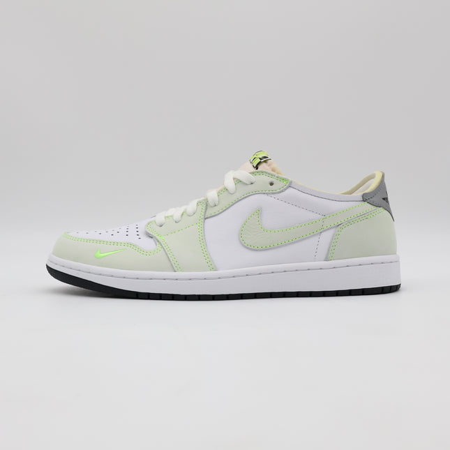 DM7837-103 Nike Air Jordan 1 Retro Low White Ghost Green Black Grey  (Men's)