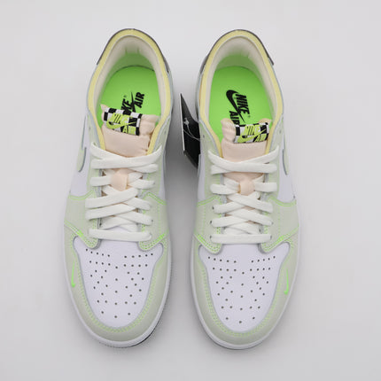 DM7837-103 Nike Air Jordan 1 Retro Low White Ghost Green Black Grey  (Men's)