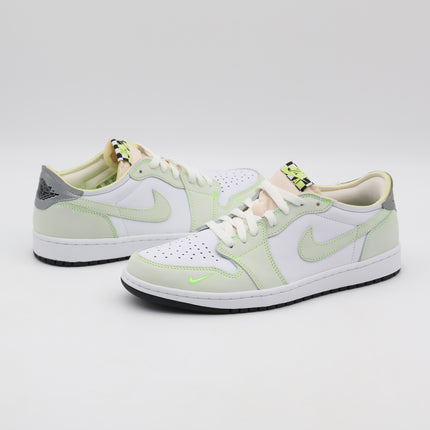 DM7837-103 Nike Air Jordan 1 Retro Low White Ghost Green Black Grey  (Men's)