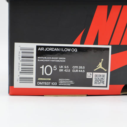 DM7837-103 Nike Air Jordan 1 Retro Low White Ghost Green Black Grey  (Men's)