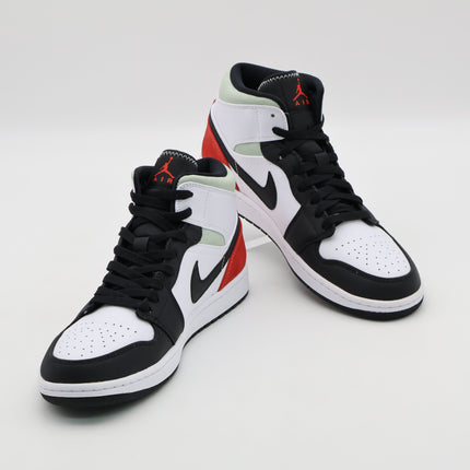 852542-100 Nike Air Jordan 1 Mid SE Black Gym Red White Light Smoke Grey (Men's)