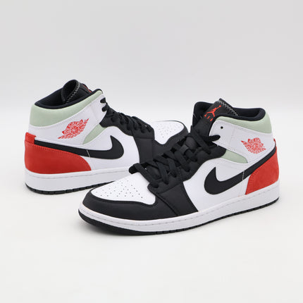 852542-100 Nike Air Jordan 1 Mid SE Black Gym Red White Light Smoke Grey (Men's)