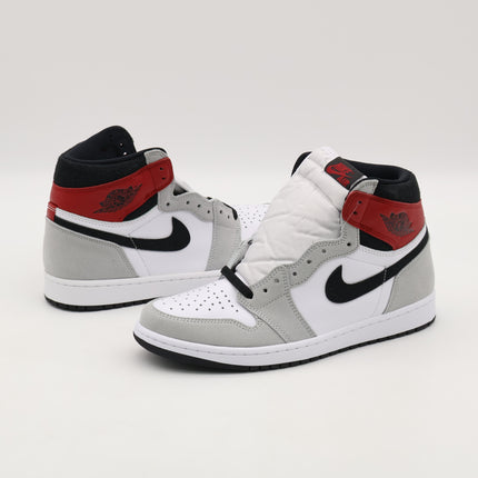 555088-126 Nike Air Jordan 1 High OG Light Smoke Grey Black Varsity Red (Men's)