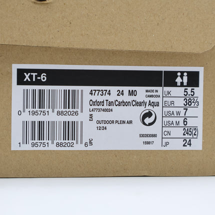 L47737400 Salomon XT-6 Oxford Tan Carbon Clearly Aqua (Men's)