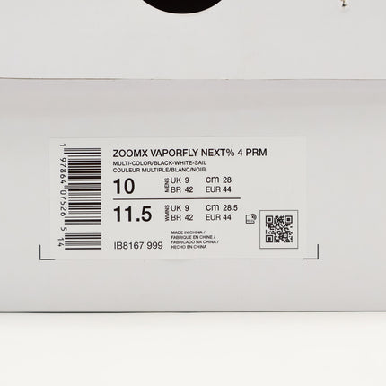 IB8167-999 Nike Vaporfly 4 Multi-Color White Sail Black (Men's)