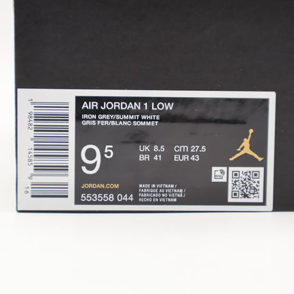 553558-044 Nike Air Jordan 1 Low Classic Grey White (Men's)