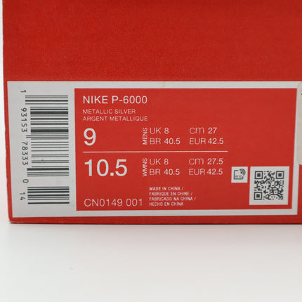 CN0149-001 Nike P-6000 Metallic Silver Sail Black (Men's)