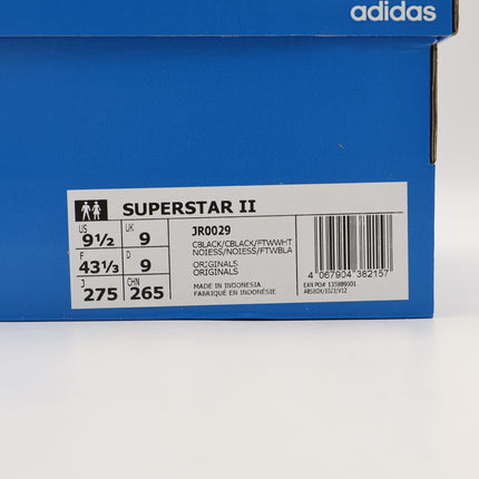 JR0029 adidas Originals Superstar 2 Core Black Cloud White (Men's)