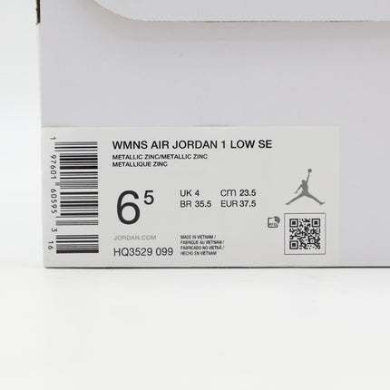 HQ3529-099 Nike Women's Air Jordan 1 Low SE Metallic Zinc (Women's)