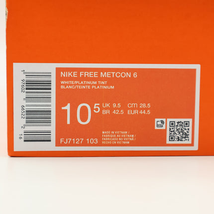 FJ7127-103 Nike Free Metcon 6  Workout Shoes White Platinum Tint (Men's)