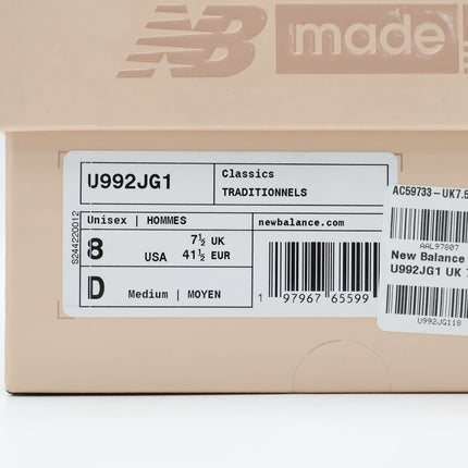 U992JG1 Joe Freshgoods New Balance 992 Aged Well (Men's)