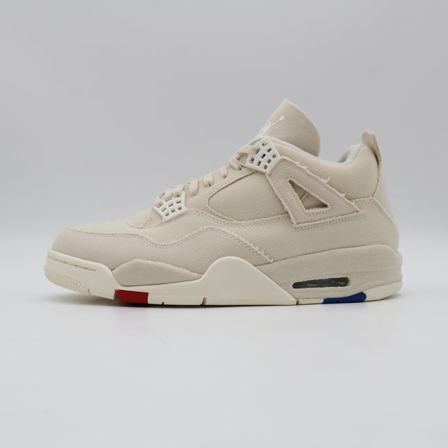 DQ4909-100 Nike Air Jordan 4 Sail Blank Canvas Cement Grey Fire Red (Women's)