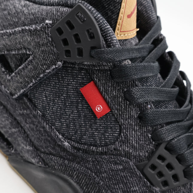 AO2571-001 Nike Levi's Air Jordan 4 Black Denim Blank Tag (Men's)