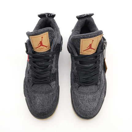 AO2571-001 Nike Levi's Air Jordan 4 Black Denim Blank Tag (Men's)
