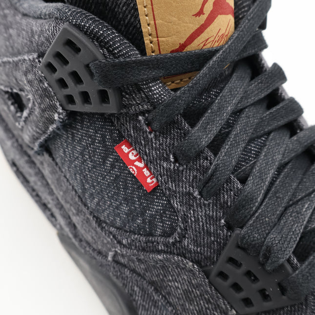 AO2571-001 Nike Levi's Air Jordan 4 Black Denim LEVIS Tag (Men's)