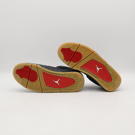 AO2571-001 Nike Levi's Air Jordan 4 Black Denim Blank Tag (Men's)