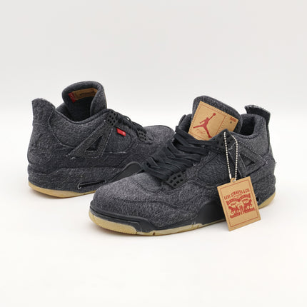 AO2571-001 Nike Levi's Air Jordan 4 Black Denim Blank Tag (Men's)