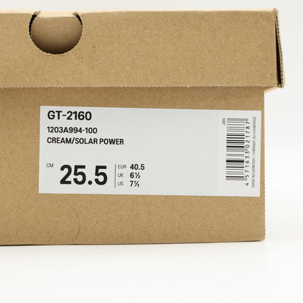 1203A994-100 KITH �~ Asics GT-2160 Cream Solar Power (1203A994-100) (Men's)